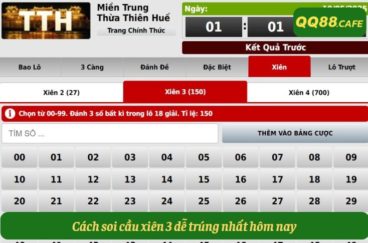 Cách soi cầu xiên 3 dễ trúng nhất hôm nay 