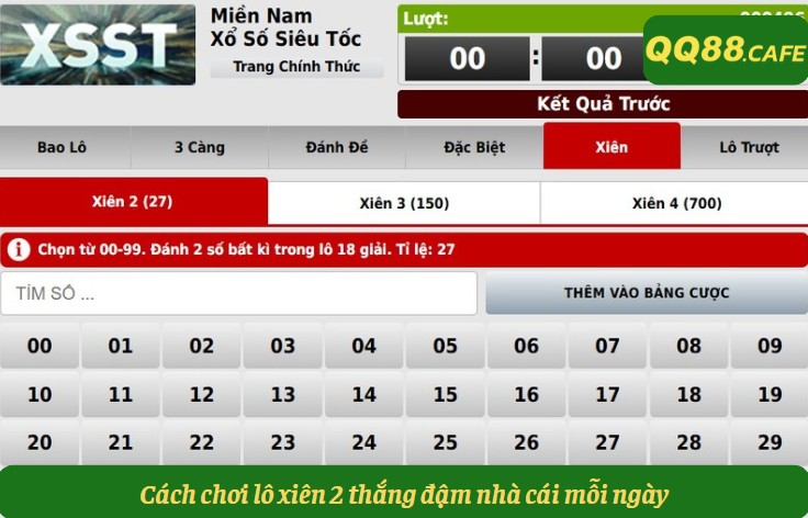 Cách chơi lô xiên 2 thắng đậm nhà cái mỗi ngày
